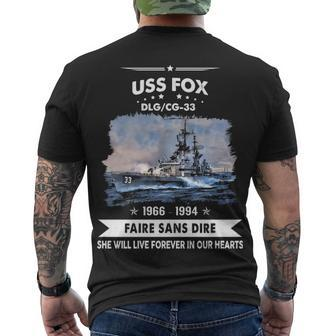 Uss Fox Cg Men's Crewneck Short Sleeve Back Print T-shirt - Monsterry