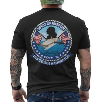 Uss George Washington Cvn V2 Men's Crewneck Short Sleeve Back Print T-shirt - Monsterry CA