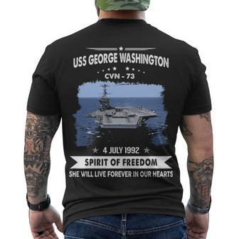 Uss George Washington Cvn V3 Men's Crewneck Short Sleeve Back Print T-shirt - Monsterry DE