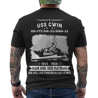 Uss Gwin Dm 33 Dd Men's Crewneck Short Sleeve Back Print T-shirt - Monsterry UK