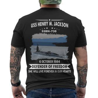 Uss Henry M Jackson Ssbn Men's Crewneck Short Sleeve Back Print T-shirt - Monsterry UK
