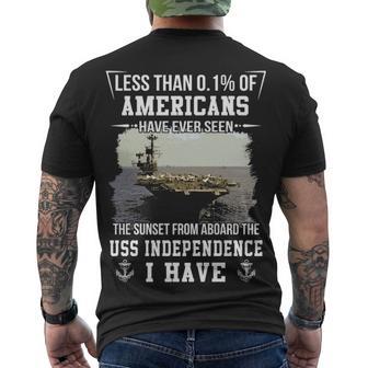 Uss Independence Cva Cv 62 Sunset Men's Crewneck Short Sleeve Back Print T-shirt - Monsterry