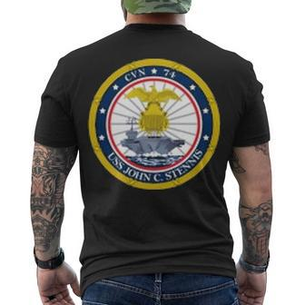 Uss John C Stennis Cvn 74 Cvn Men's Crewneck Short Sleeve Back Print T-shirt - Monsterry