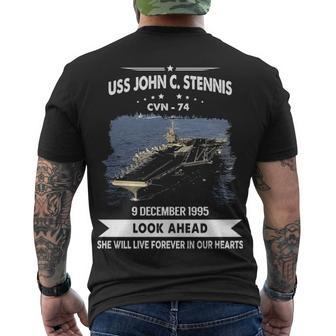 Uss John C Stennis Cvn V3 Men's Crewneck Short Sleeve Back Print T-shirt - Monsterry DE