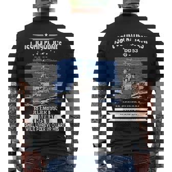 Uss John Paul Jones Ddg V2 Men's Crewneck Short Sleeve Back Print T-shirt - Monsterry