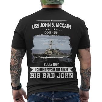 Uss John S Mccain Men's Crewneck Short Sleeve Back Print T-shirt - Monsterry DE
