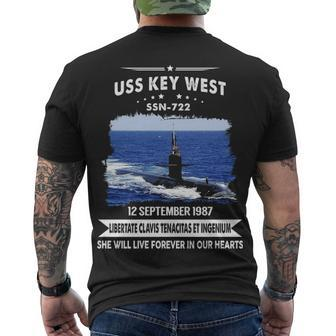 Uss Key West Ssn V2 Men's Crewneck Short Sleeve Back Print T-shirt - Monsterry AU