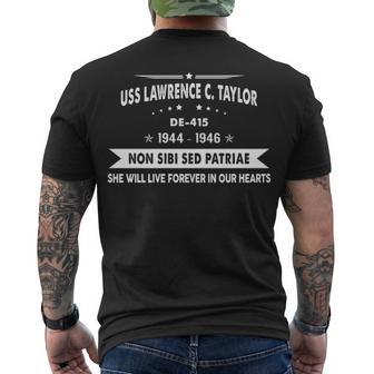 Uss Lawrence C Taylor De Men's Crewneck Short Sleeve Back Print T-shirt - Monsterry AU