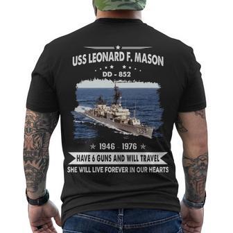 Uss Leonard F Mason Dd Men's Crewneck Short Sleeve Back Print T-shirt - Monsterry UK