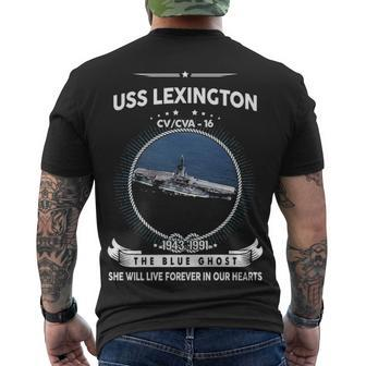 Uss Lexington Cv 16 Front Style Men's Crewneck Short Sleeve Back Print T-shirt - Monsterry DE