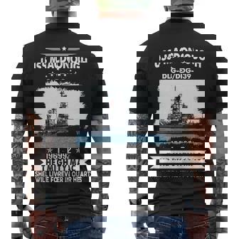 Uss Macdonough Dlg 8 Ddg Men's Crewneck Short Sleeve Back Print T-shirt - Monsterry