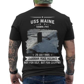 Uss Maine Ssbn V2 Men's Crewneck Short Sleeve Back Print T-shirt - Monsterry CA