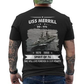 Uss Merrill Dd 976 Dd Men's Crewneck Short Sleeve Back Print T-shirt - Monsterry CA