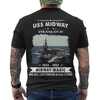 Uss Midway Cvb 41 Cva 41 Cv Men's Crewneck Short Sleeve Back Print T-shirt - Monsterry CA