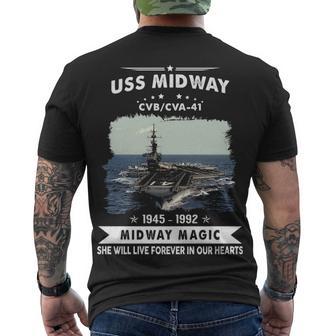 Uss Midway Cvb 41 Cva V2 Men's Crewneck Short Sleeve Back Print T-shirt - Monsterry UK