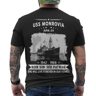 Uss Monrovia Apa Men's Crewneck Short Sleeve Back Print T-shirt - Monsterry