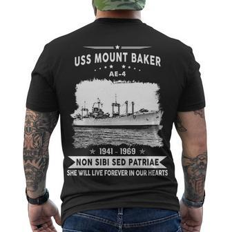 Uss Mount Baker Ae 4 Uss Mt Baker Men's Crewneck Short Sleeve Back Print T-shirt - Monsterry