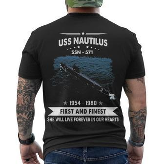 Uss Nautilus Ssn Men's Crewneck Short Sleeve Back Print T-shirt - Monsterry AU