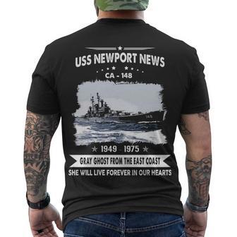 Uss Newport News Ca V2 Men's Crewneck Short Sleeve Back Print T-shirt - Monsterry CA