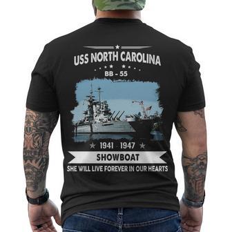 Uss North Carolina Bb 55 Bb Men's Crewneck Short Sleeve Back Print T-shirt - Monsterry