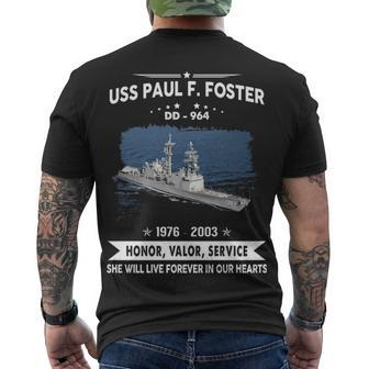 Uss Paul F Foster Dd Men's Crewneck Short Sleeve Back Print T-shirt - Monsterry AU