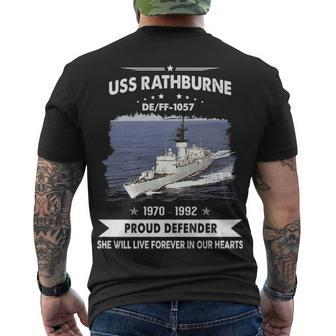 Uss Rathburne Ff 1057 De Men's Crewneck Short Sleeve Back Print T-shirt - Monsterry DE