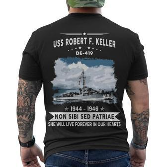 Uss Robert F Keller De Men's Crewneck Short Sleeve Back Print T-shirt - Monsterry
