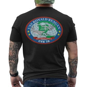 Uss Ronald Reagan Cvn V2 Men's Crewneck Short Sleeve Back Print T-shirt - Monsterry