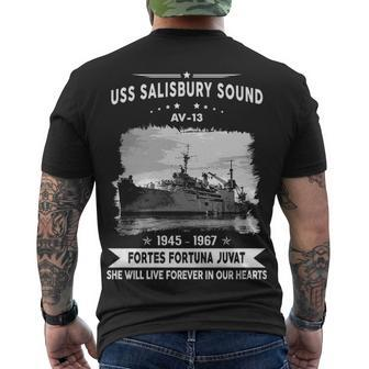 Uss Salisbury Sound Av Men's Crewneck Short Sleeve Back Print T-shirt - Monsterry
