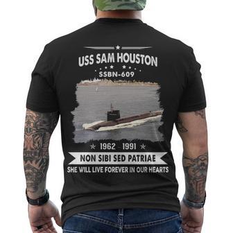 Uss Sam Houston Ssbn V2 Men's Crewneck Short Sleeve Back Print T-shirt - Monsterry CA