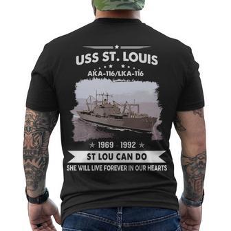 Uss St Louis Lka Men's Crewneck Short Sleeve Back Print T-shirt - Monsterry AU