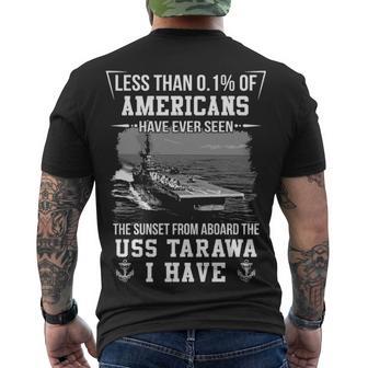 Uss Tarawa Cv 40 Sunset Men's Crewneck Short Sleeve Back Print T-shirt - Monsterry AU