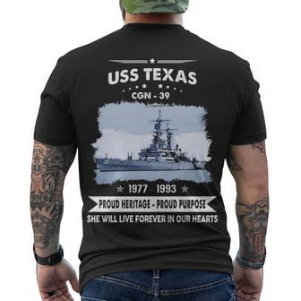 Uss Texas Cgn Men's Crewneck Short Sleeve Back Print T-shirt - Monsterry