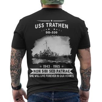 Uss Trathen Dd V2 Men's Crewneck Short Sleeve Back Print T-shirt - Monsterry UK