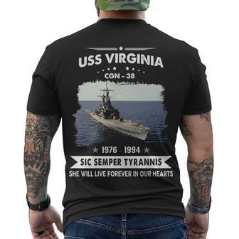 Uss Virginia Cgn Men's Crewneck Short Sleeve Back Print T-shirt - Monsterry
