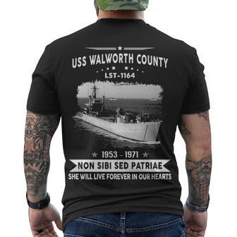 Uss Walworth County Lst Men's Crewneck Short Sleeve Back Print T-shirt - Monsterry CA