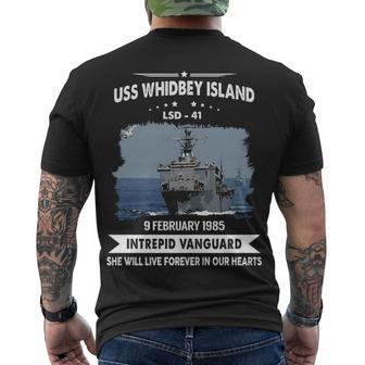 Uss Whidbey Island Lsd V2 Men's Crewneck Short Sleeve Back Print T-shirt - Monsterry UK
