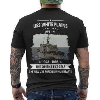 Uss White Plains Afs V2 Men's Crewneck Short Sleeve Back Print T-shirt - Monsterry