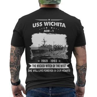 Uss Wichita Aor 1 Front Style Men's Crewneck Short Sleeve Back Print T-shirt - Monsterry DE