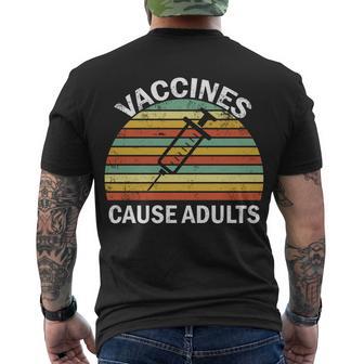 Vaccines Cause Adults Retro Funny Tshirt Men's Crewneck Short Sleeve Back Print T-shirt - Monsterry AU