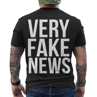 Very Fake News Funny Donald Trump Men's Crewneck Short Sleeve Back Print T-shirt - Monsterry