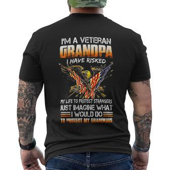 Veteran Day Grandfather Fathers Men's T-shirt Back Print - Thegiftio UK