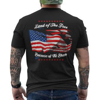 Veteran Land Of The Free Men's Crewneck Short Sleeve Back Print T-shirt - Monsterry UK