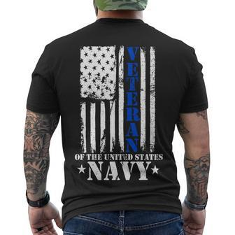Veteran Of The United States Navy Flag Tshirt Men's Crewneck Short Sleeve Back Print T-shirt - Monsterry DE