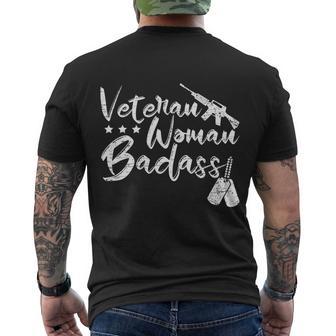 Veteran Woman Badass Made Veteran Memorial Day Gift Men's Crewneck Short Sleeve Back Print T-shirt - Monsterry