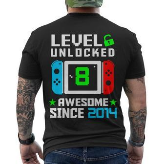 Video Game Level 8 Unlocked 8Th Birthday Men's Crewneck Short Sleeve Back Print T-shirt - Monsterry DE