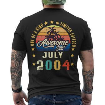 Vintage 18Th Birthday Awesome Since July 2004 Epic Legend Men's T-shirt Back Print - Seseable
