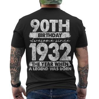 Vintage 1932 Limited Edition 1932 90 Years Old 90Th Birthday Men's T-shirt Back Print - Seseable