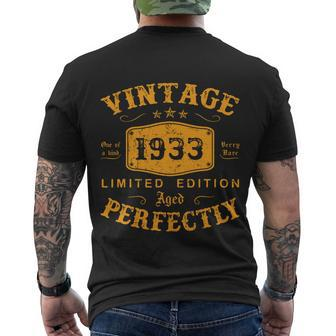 Vintage 1933 89 Birthday 89Th Birthday Men's T-shirt Back Print - Thegiftio UK
