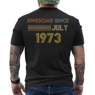 Vintage 1973 49Th Birthday Awesome Since July Retro Men's T-shirt Back Print - Seseable